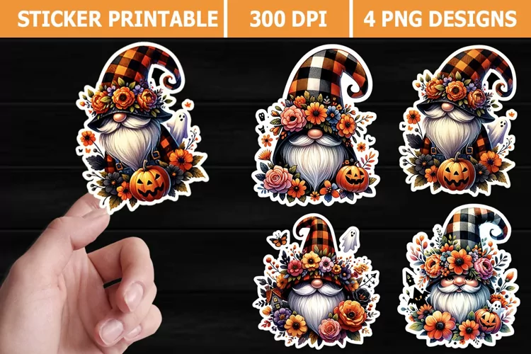 Gnome Sticker Printable | Gnome Halloween Sticker