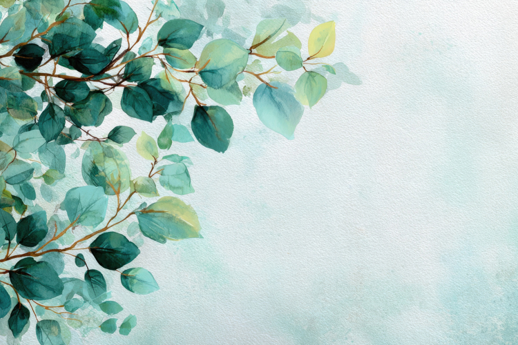 Watercolor Eucalyptus Leaves Background Wallpaper