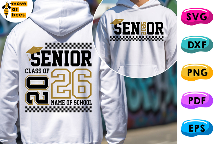 Senior Class Of 2026 Svg, Png, Senior Shirt Svg, Black Gold
