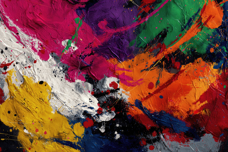 Vibrant Abstract Expressionist Painting Background Wallpaper
