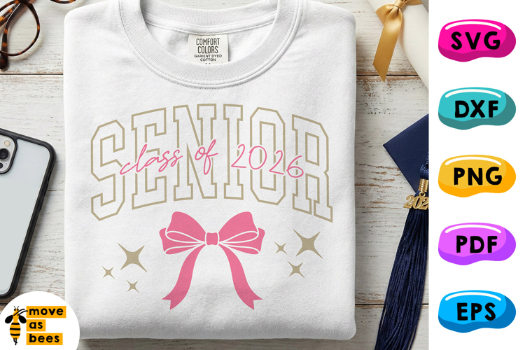 Senior Class Of 2026 SVG, PNG, Preppy Bow, Girl Senior Shirt