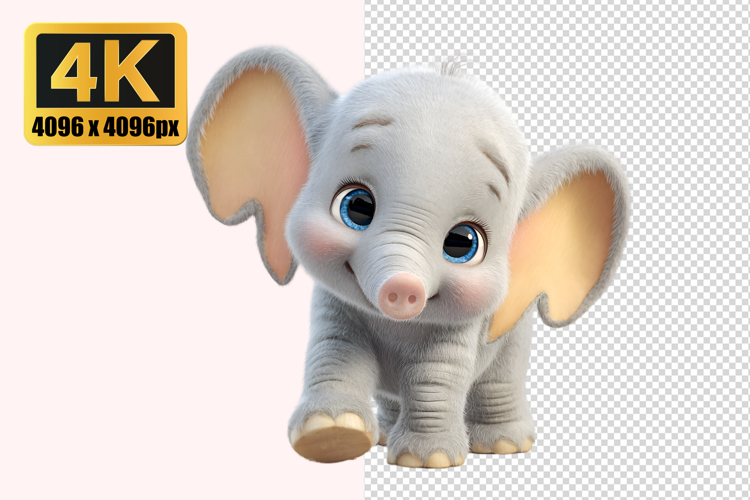 Adorable Baby Elephant Transparent PNG