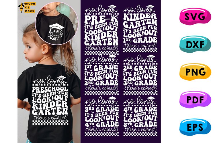 So Long School Bundle Svg, Png, Kindergarten, 1st-4th Grade