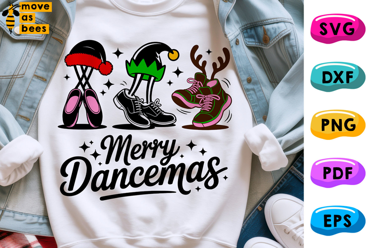 Merry Dancemas Svg, Png, Dancing Shoes Christmas, Dance