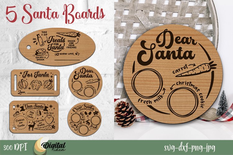 Santa Board Bundle SVG. Christmas Laser Cut Design. example image 1