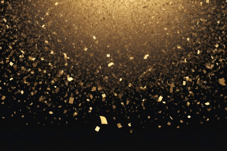 Golden Confetti Burst Celebration Background example image 1