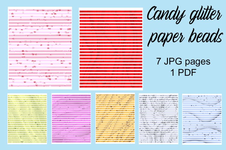 Candy glitter paper beads example image 1