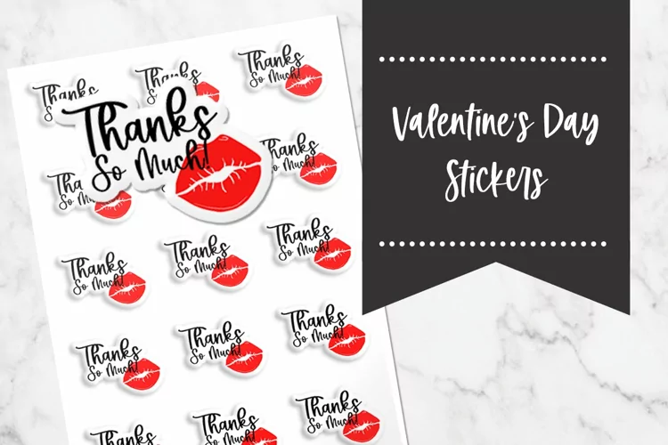 Thanks So Much Red Kiss Stickers