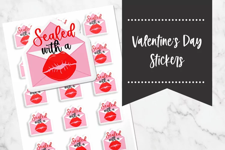 Valentine's Envelope Kiss Stickers