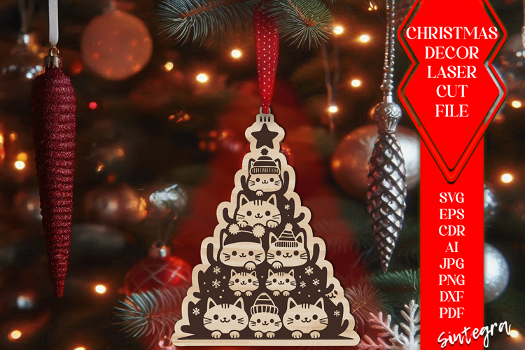 Cat Christmas Tree Svg Image 24