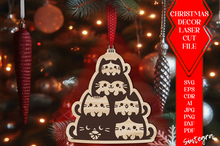Cat Christmas Tree Svg Image 23