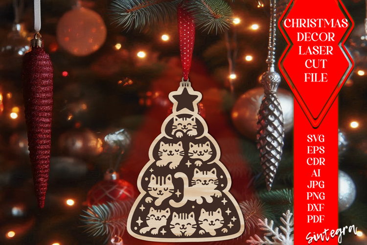 Cat Christmas Tree Svg Image 22