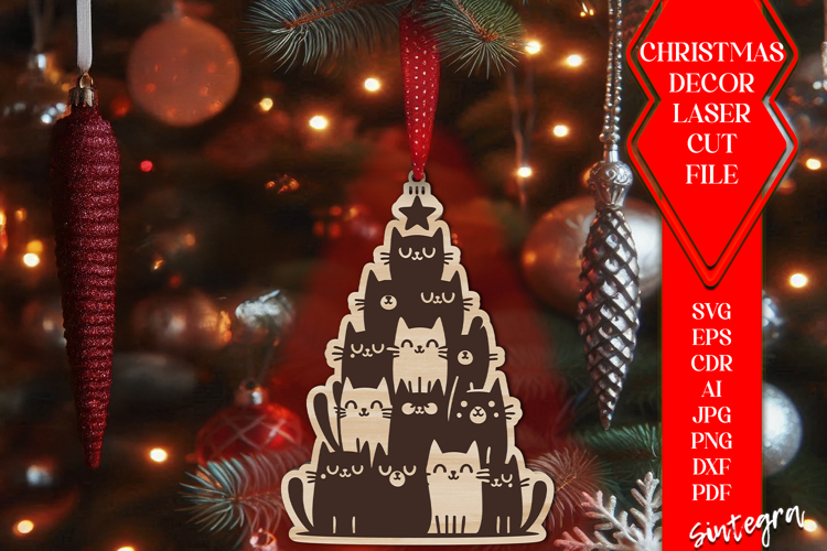 Cat Christmas Tree Svg Image 17