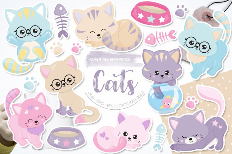 Cats Graphic   Illustration - Sublimation