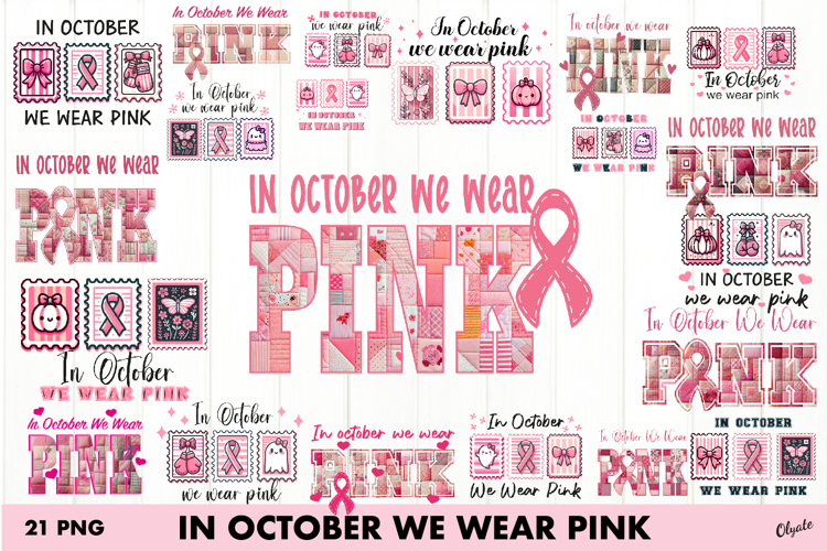 In October We wear Pink Sublimation Bundle PNG