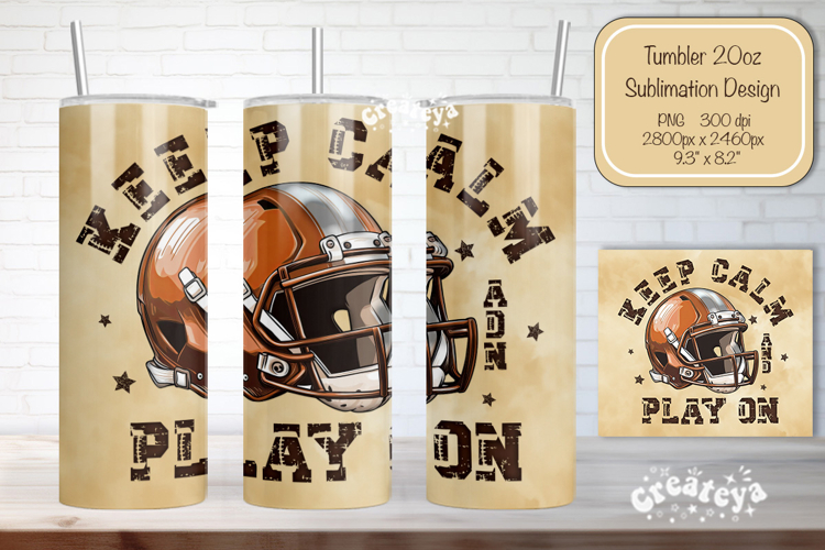Football quote Football Tumbler Wrap Football helmet 20oz