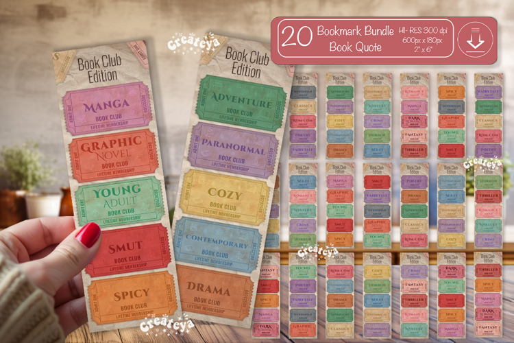 Book Club Ticket Bookmark Bundle printable Reading Tickets