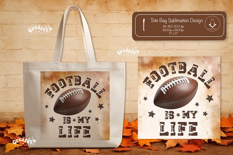Football Quote Tote Bag Sublimation Vintage Game day png