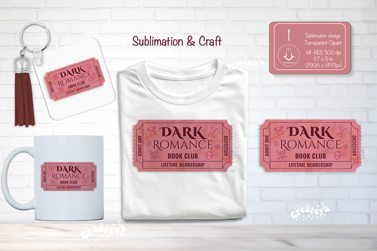 Book Club Ticket Sublimation Genre Tickets Clipart png