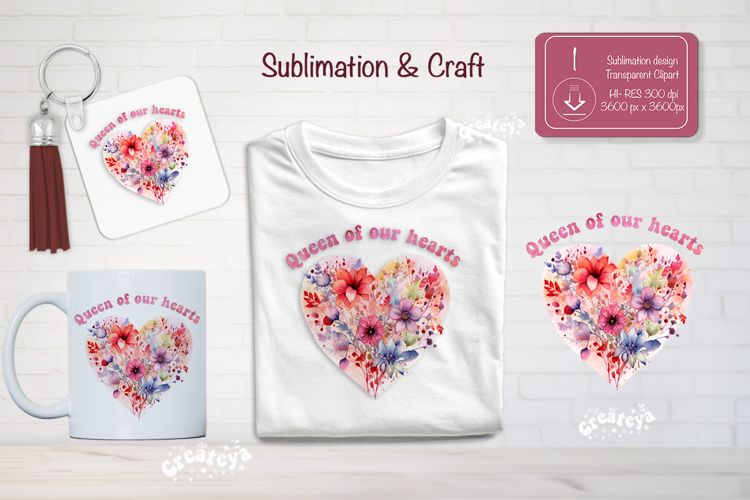 Mother’s Day Floral Heart PNG Clipart Sublimation mom quote