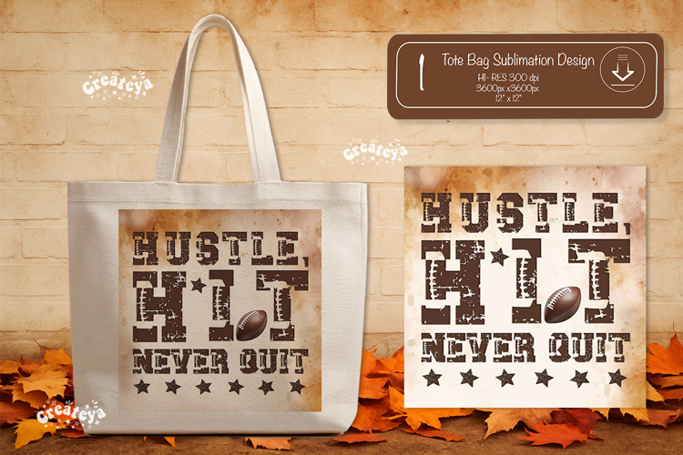 Football Quote Tote Bag Sublimation Vintage Game Day PNG