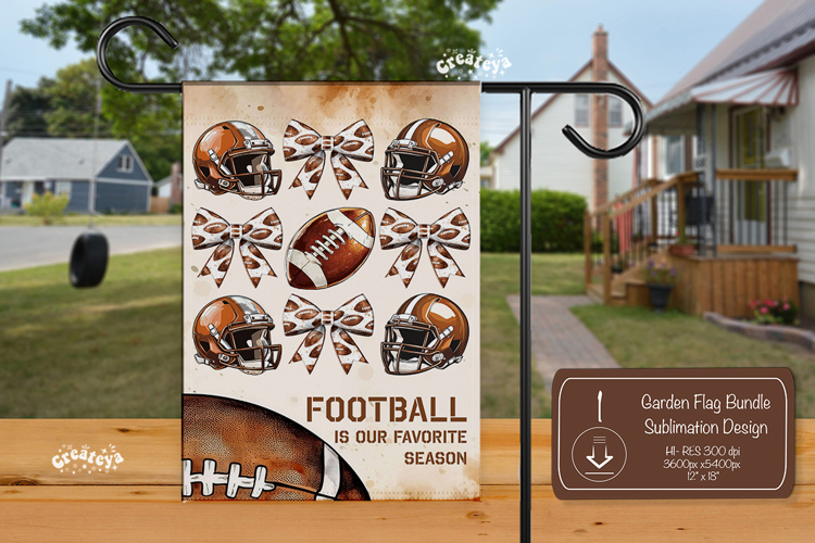 Football Garden Flag PNG American Football Yard Sign design