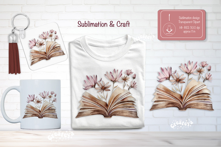 Watercolor Book Clipart Image 3