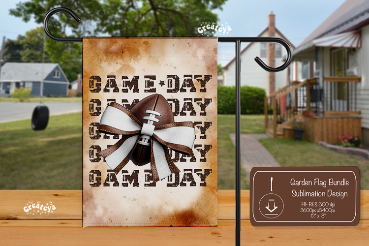 Football Garden Flag PNG Game day Football Yard Sign design