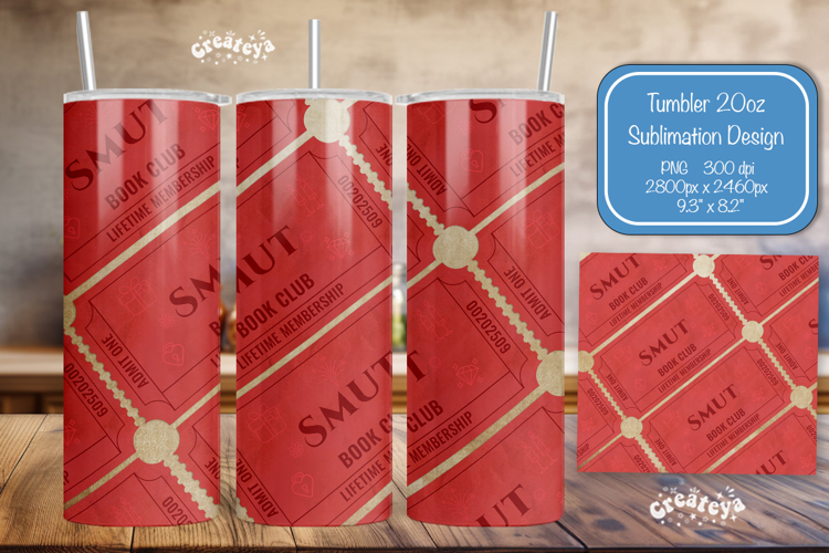 Book club Ticket tumbler wrap Reading Genre Sublimation png