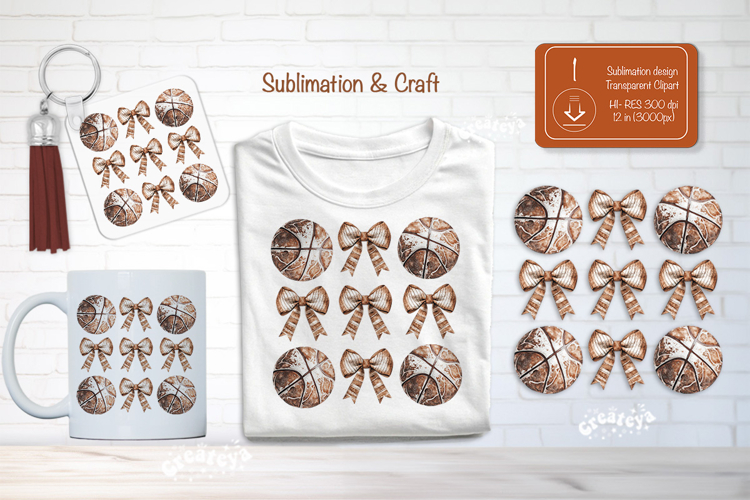 Basketball Sublimation Clipart Basketball Bow Shirt Game Day