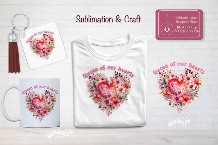 Mother’s Day Floral Heart PNG Clipart Sublimation mom quote