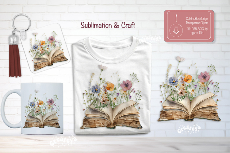 Watercolor Book Clipart Image 6