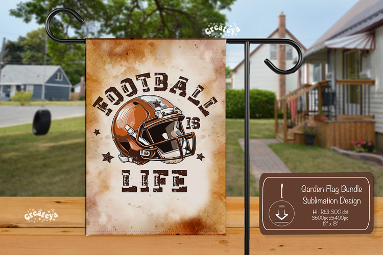 Football Garden Flag PNG American Football Yard Sign design