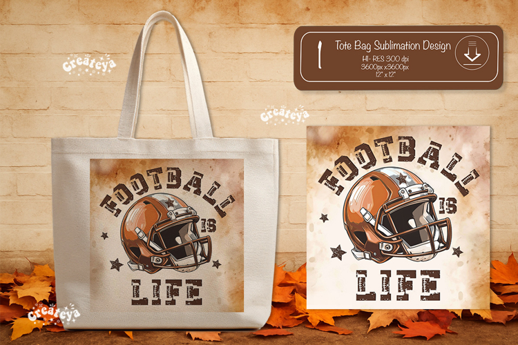 Football Quote Tote Bag Sublimation Vintage Game day png