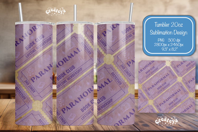 Book club Ticket tumbler wrap Reading Genre Sublimation png