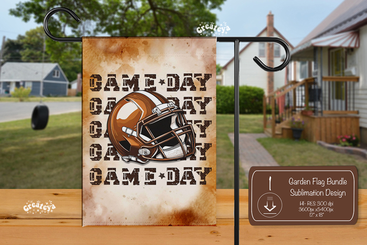 Football Garden Flag PNG Game day Football Yard Sign design