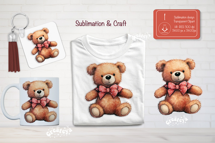 Kids Valentine Sublimation Clipart Cute bear Sublimation png