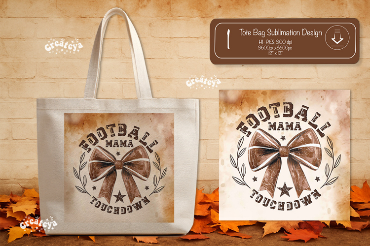 Football Mama Tote Bag Sublimation Vintage Game Day png