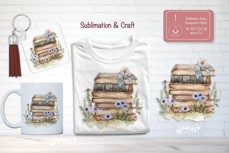 Watercolor Book Clipart Image 10