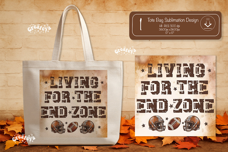 Football Quote Tote Bag Sublimation Vintage Game day png