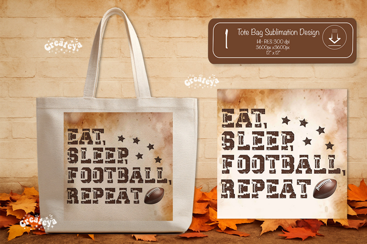 Football Quote Tote Bag Sublimation Vintage Game Day PNG