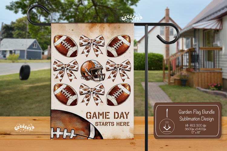 Football Garden Flag PNG American Football Yard Sign design