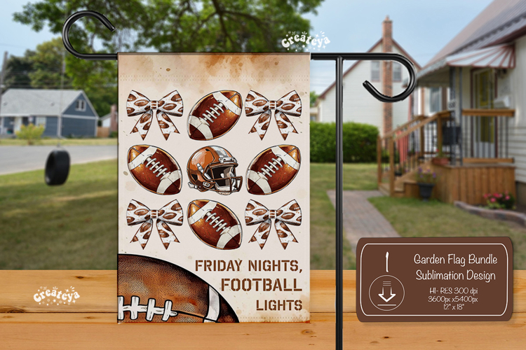 Football Garden Flag PNG American Football Yard Sign design