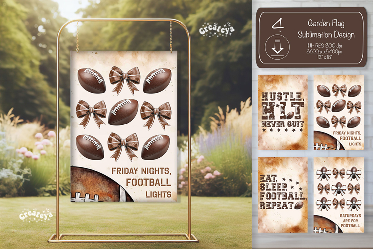Football Garden Flag PNG American Football Yard Sign design
