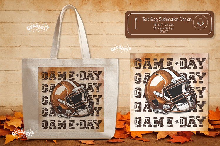 Football Quote Tote Bag Sublimation Vintage Game day png