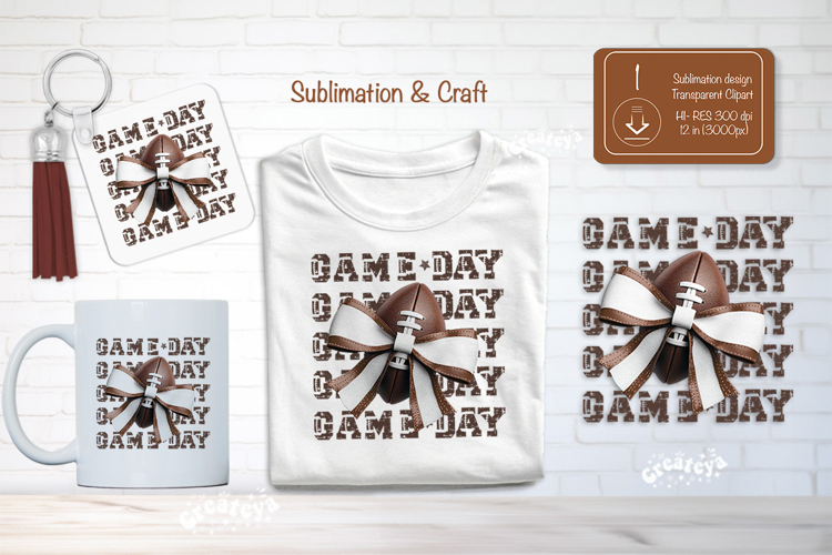 Football Sublimation Clipart Coquette Game day print png