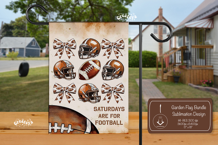 Football Garden Flag PNG American Football Yard Sign design