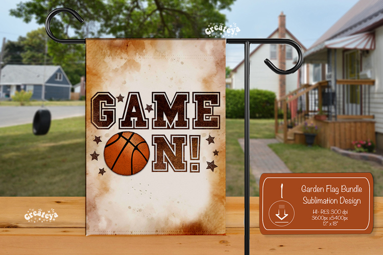 Basketball Garden Flag PNG Basketball Game on Yard Sign