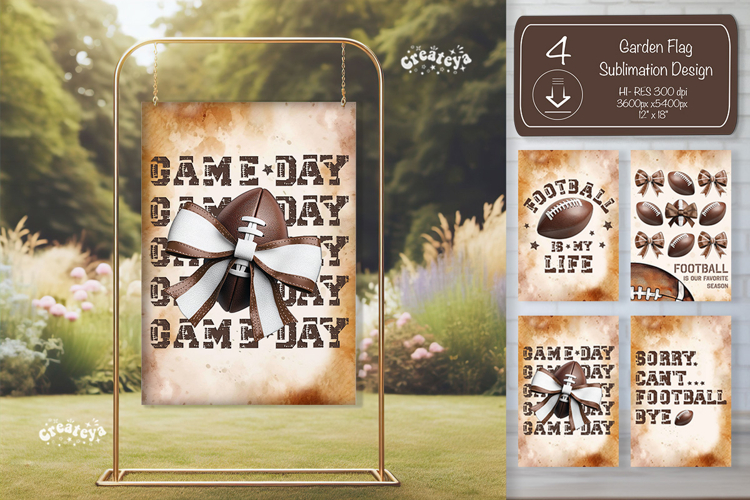 Football Garden Flag PNG American Football Yard Sign design