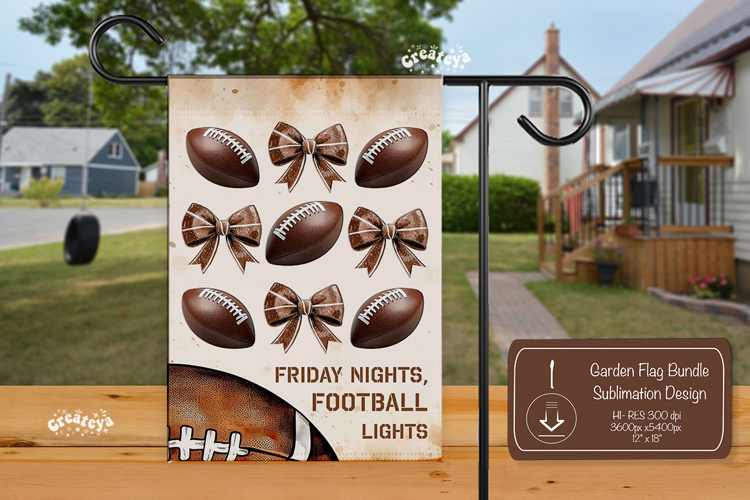 Football Garden Flag PNG American Football Yard Sign design